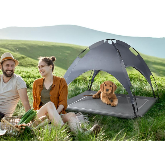 Лежанка для собак SOARS з балдахіном, піднята лежанка для домашніх тварин, лежанка для котів та собак, для дому та вулиці (90 x 81 x 86 см)