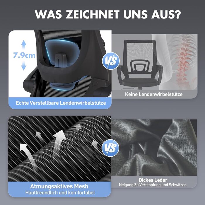 Коламі - ергономічне крісло для офісу з сітчастою спинкою, регульованою підголівником та поперековою підтримкою, підйомними підлокітниками, функцією гойдання та фіксації положення, регульоване по висоті, поворотне, чорне, універсальний розмір