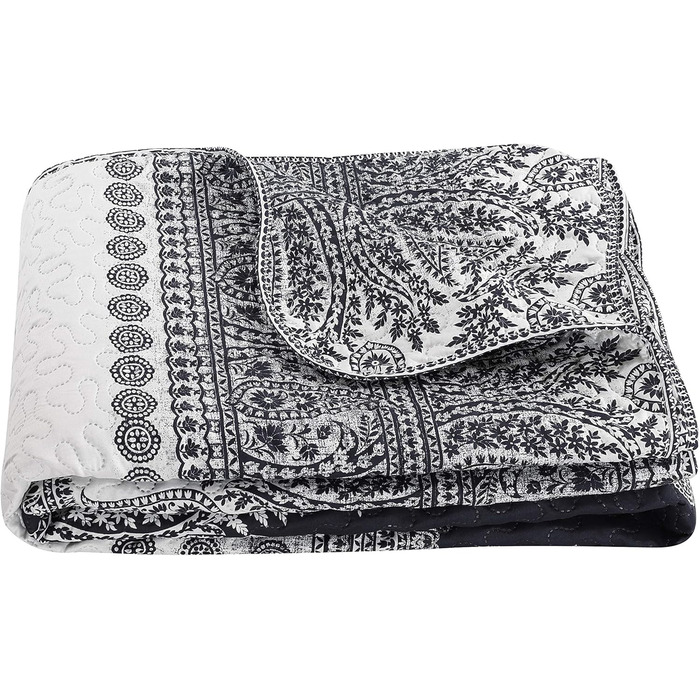 Літній комплект постільної білизни Marina Decoration з покривалом та двома наволочками, візерунок «Квіткові гілки», розмір King