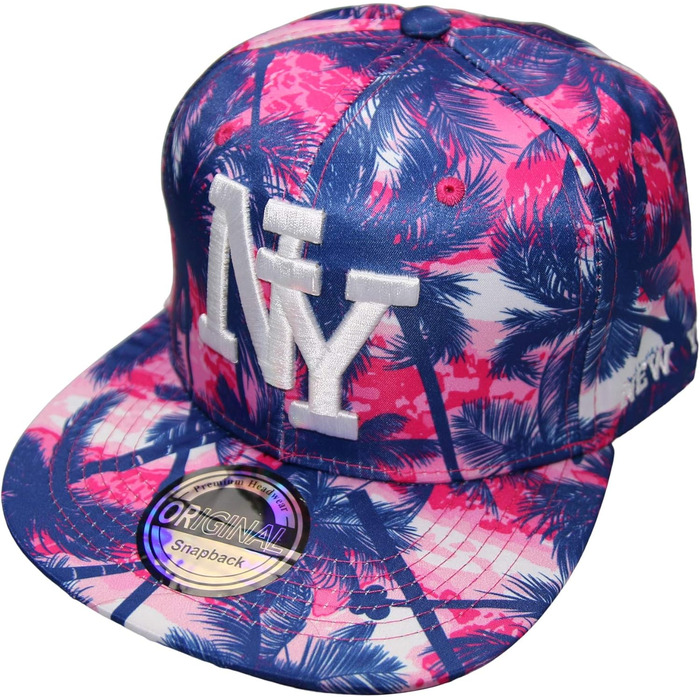 Кепка Snapback New York, сіро-біла, регульована (52-58 см), з елементами petrol