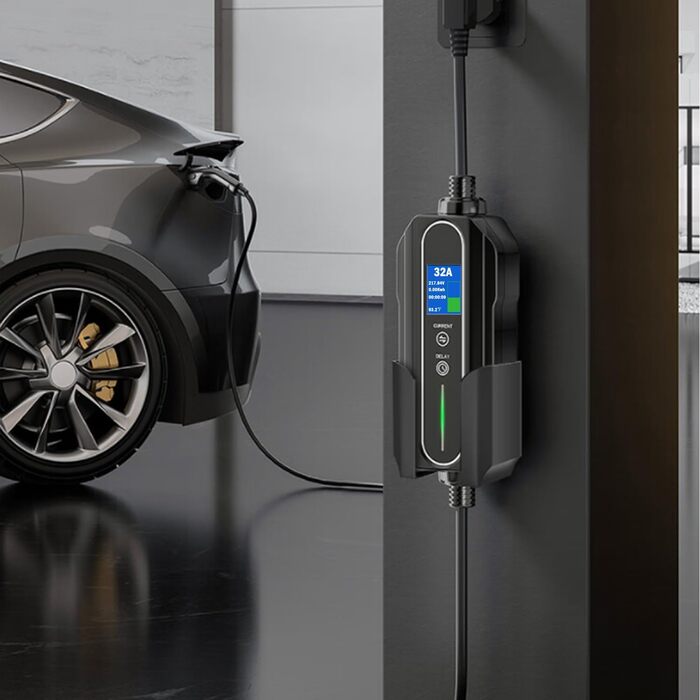 Кабель для зарядки електромобіля Type 2 CEE 32A 7.4kW 5м, чорний - сумісний з Eurocars, IEC 62196