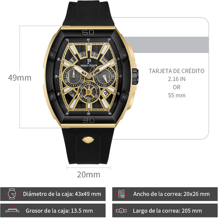 Чоловічий годинник-хронограф на кварцовому механізмі з японським годинниковим механізмом, 5ATM, корпус з нержавіючої сталі, тонка форма корпусу, силіконовий ремінець, золотий колір