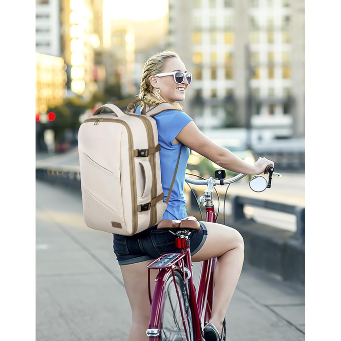 LOVEVOOK Рюкзак для ручної поклажі 30-40L, розширюваний, для ноутбука 17 дюймів, чорний, антикрадійний, чоловічий/жіночий