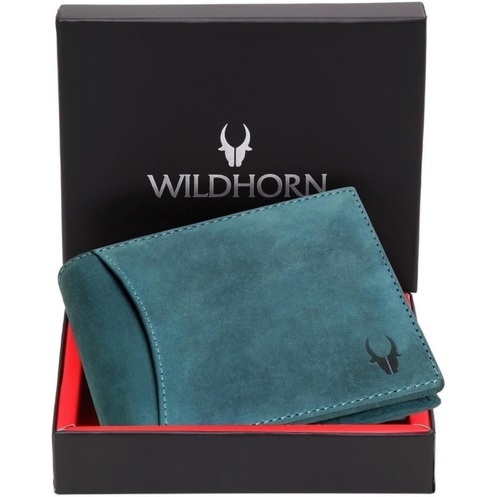 Чоловічий шкіряний гаманець WildHorn Antlers Hunter Blue
