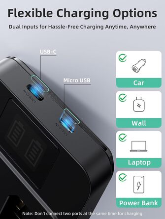 Набір акумуляторів llano NP-W235 (2 шт.) та швидкий зарядний пристрій 20Вт USB-C для камер Fujifilm X-T5, X-T4, X-H2, X-H2S, X-S20, GFX100S, GFX50S II