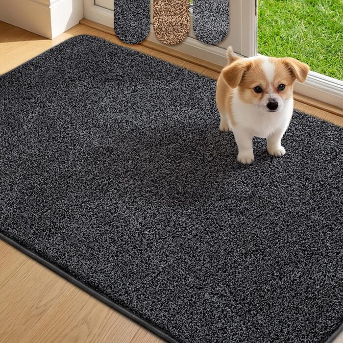 Килимок для входу Mibao SoftStep Luxus 60x90 см - чорний, антиковзкий, вологопоглинаючий, для дому та коридору, машинне прання