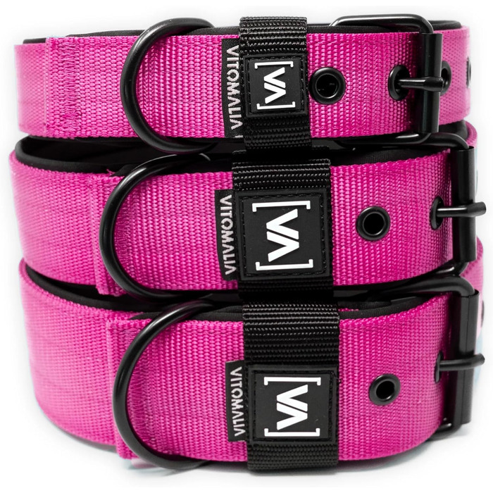 Нашийник для собак середнього розміру, 4 см, рожевий, з неопреновою підкладкою та нержавіючою застібкою