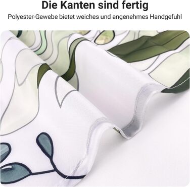 Штора для душу 200x200 см, зелені листки, антигрибкова, текстильна, водовідштовхувальна, поліестер, з кільцями (1 шт)