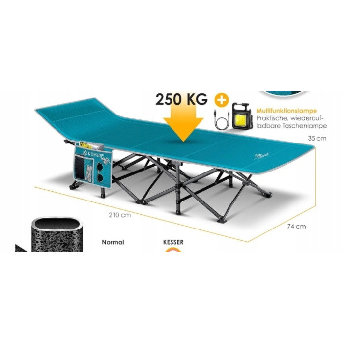 Розкладне ліжко KESSER 210 см x 74 см, синій