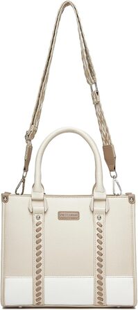 Сумка жіноча Miss Lulu середнього розміру через плече, бежева (4-2) з рельєфним малюнком лічі, з внутрішніми кишенями для роботи, відпочинку та повсякденного використання