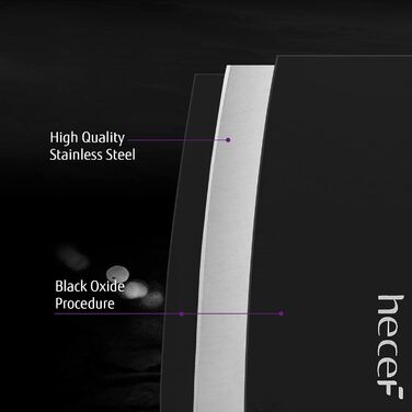 Набір ножів Hecef 6 шт. з захисними піхвами, чорний оксидований, стійкий до подряпин та іржі, антипригарне покриття