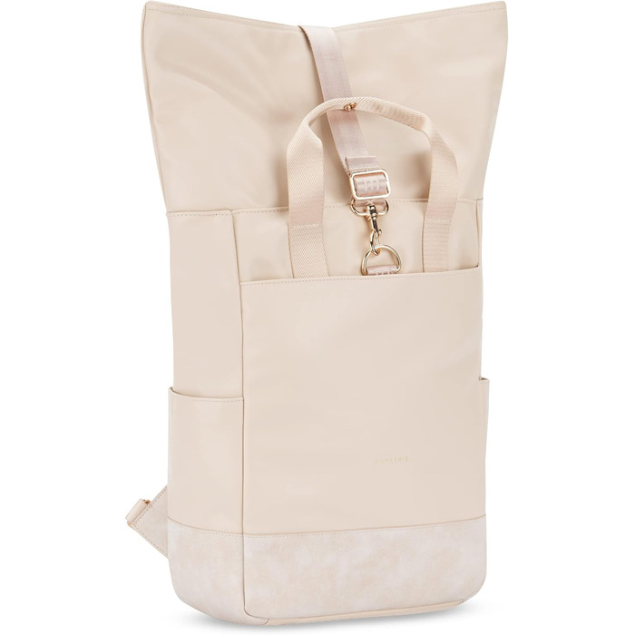 Жіночий рюкзак Expatrié Adele - Rolltop для університету, роботи, велосипеда. Елегантний, великий, водонепроникний (Бежевий)