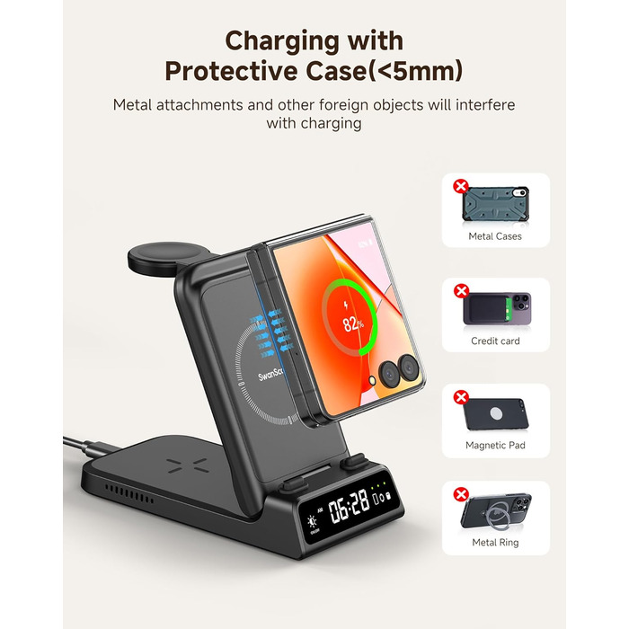 Зарядна станція SwanScout 703F 3-в-1 для Samsung Galaxy Z Flip 7/Watch 8/Buds (без адаптера)
