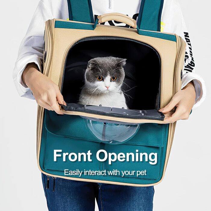 Рюкзак-переноска для кота Galatée, рюкзак для тварин, рюкзак-кокони, рюкзак-капсула з вентиляцією, рюкзак для собак та маленьких собак (сірий)