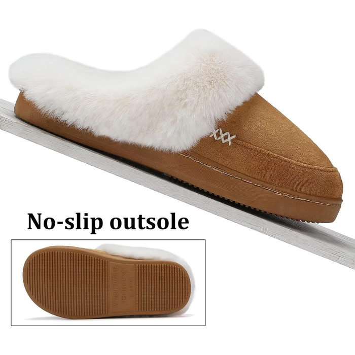Тапочки зимові жіночі та чоловічі NineCiFun, теплі, з флісу, антиковзкі, для дому та вулиці (36/37 EU, Camel)