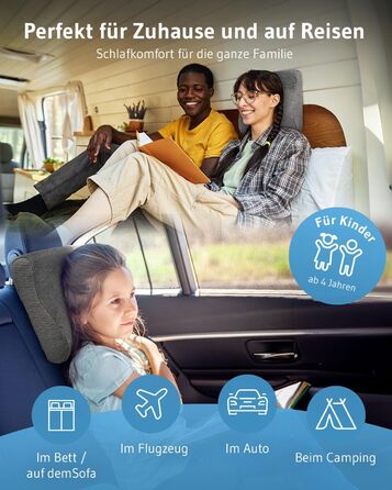 Ортопедична подушка для шиї ONDA, м'яка подорожня подушка з memory foam для літака, авто, дітей і дорослих, проти болю в шиї, гіпоалергенна