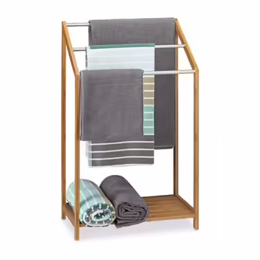 Relaxdays Bamboo Towel Rack 3-Tier