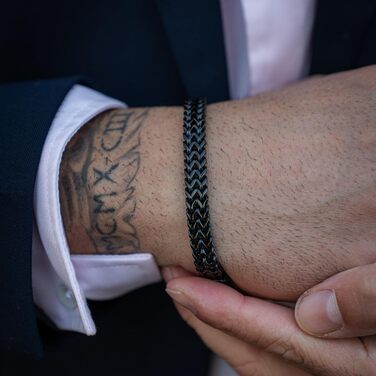 Чоловічий браслет SERASAR з нержавіючої сталі 316L | Водостійкий | З надійним закриттям | 3 кольори | У подарунковій коробочці 20 см Franco Schwarz