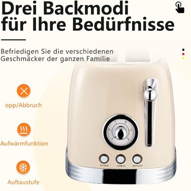 Електричний чайник та тостер Retro, зелений (кремово-білий), нержавіюча сталь, 2200 Вт, 1.8 л, BPA-free
