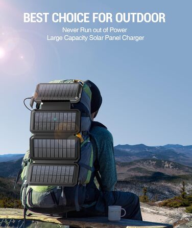 Powerbank BLAVOR 20000mAh з сонячною панеллю, USB-C PD 18W, для зарядки телефону та планшета, чорний