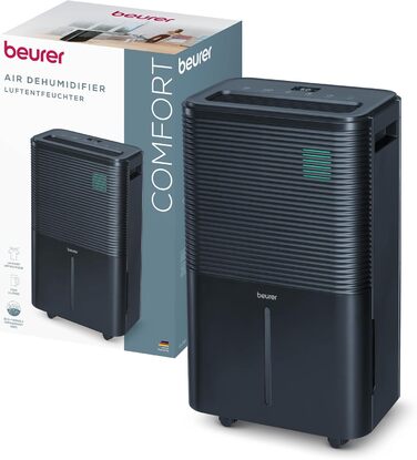 Beurer LE 150: Електричний осушувач повітря - 12 л/24 год, для дому та сушіння білизни, тихий, проти цвілі та запахів, резервуар 2 л, до 30 м²