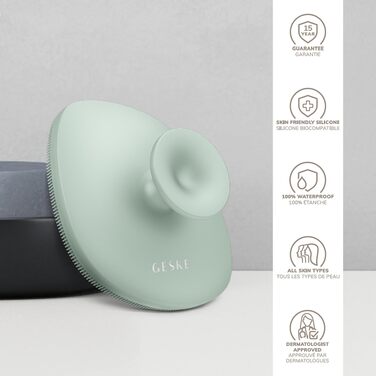 Силіконова щітка для тіла GESKE Body Brush 4 в 1 для глибокого очищення та масажу, ергономічний дизайн, Green