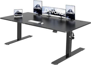 Регульований стіл Devoko: електричний, з пам'яттю, 180x80 см, білий/чорний