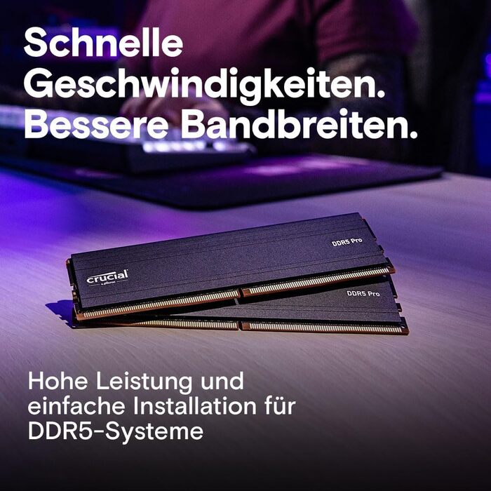 Crucial Pro DDR5 RAM 64GB (2x32GB) 5600MHz - Комп'ютерна пам'ять для ПК, Intel XMP 3.0 / AMD Expo