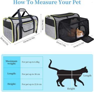Транспортна переноска для котів та собак, складана переноска для тварин з плечовим ременем, сірого кольору