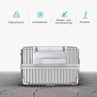 Набір валіз Voyagoux 3 в 1: 39L, 71L, 113L, з жорстким корпусом, TSA-замком, ABS, 4 колеса 360°, сріблясті, міцні та легкі