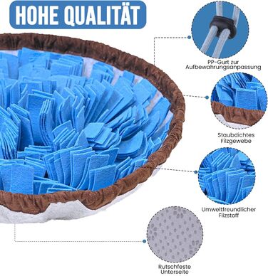 PET ARENA килимок для нюхання собак - інтелектуальна іграшка для собак, велика, блакитна, миється, регулюється розмір