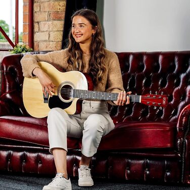 Акустична гітара 3rd Avenue 4/4 з каподастром, Cutaway, для початківців – набір з чохлом, ремінком, медіаторами та запасними струнами