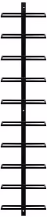Catalpa Blume Wine Rack made of black metal for 10 bottles, bottle holder, storage shelf made of black metal, wall mounting for 10 bottles, wall bracket, hanging shelf