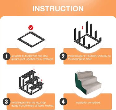 NAMSAN Dog Stairs 3-Step Pet Ladder, Easy Assembly, Cat Stairs with Washable Cover for Sofa, 42 x 40 x 31cm
