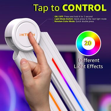 Кріплення для мікрофона IXTECH RGB Boom Arm - регульований тримач для стрімінгу, геймінгу та запису