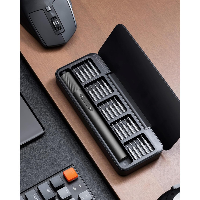 Набір викруток HOTO Feinmechaniker: електричний, магнітний, прецизійний. Для ремонту годинників, окулярів, телефонів, ПК. 170 об/хв, C4 × 28 мм