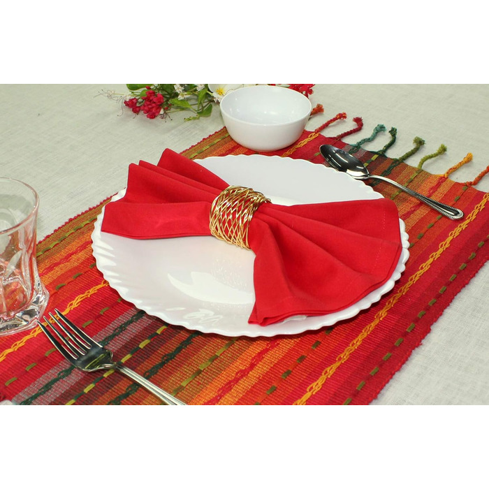 Cotton Craft - Napkins, 100% Cotton, 20 x 20 Oversized - Set Contains Magenta, Lime, Red, Stone, Black, Lavender, Grape, Orange, Teal, Navy Blue, Mustard, and Leaf, Cotton, Blue, 20x20