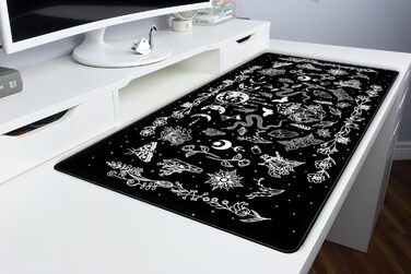 Килимок для миші Moon Mushroom Gaming XXL 80x40 см, Чорно-білий, Готичний, для ігор