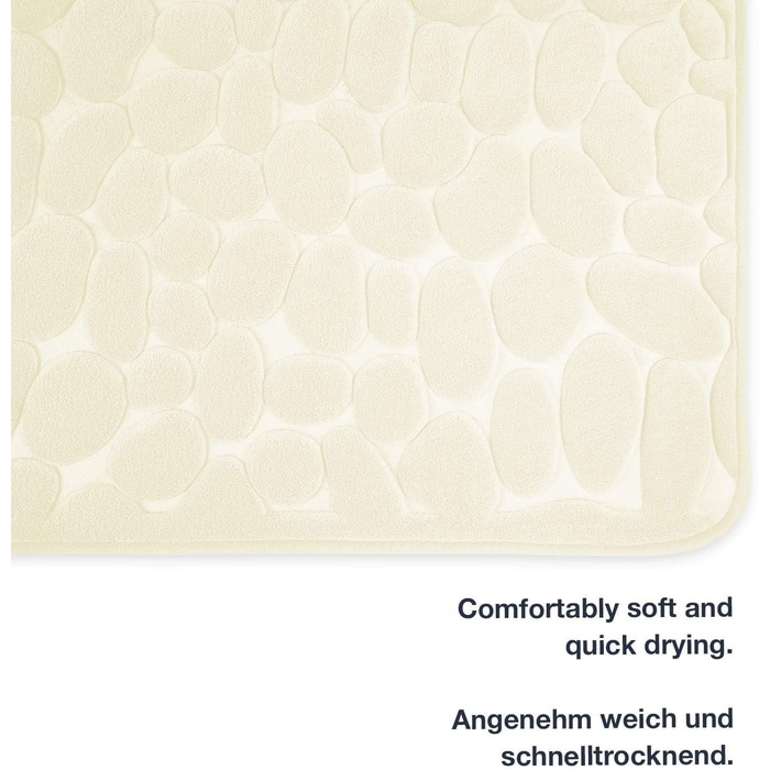 Memory Foam Bathroom Rug - Non-Slip Washable & Quick-Dry Bath Mat - 60x100cm Cream Color