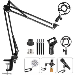 Регульований мікрофонний стійка HAUEA для студії, радіомовлення та телебачення, сумісний з Blue Yeti