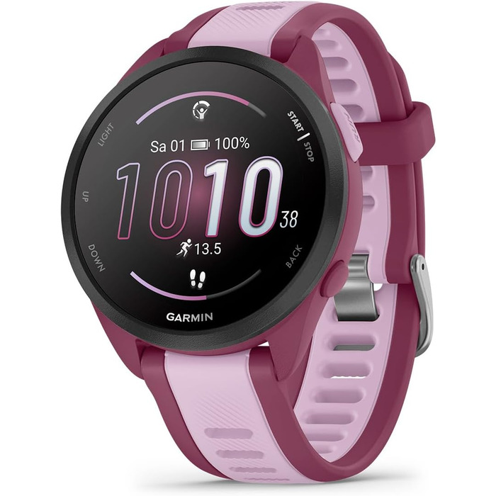 Garmin Forerunner 165 43mm: Розумний годинник для бігу з AMOLED екраном, до 11 днів роботи, 25+ спортивних функцій, рекомендації тренувань та моніторинг здоров'я