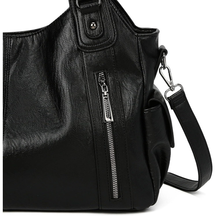 Сумка жіноча GSenhui вінтажна міська велика шопер з PU-шкіри, чорна, для подорожей, стиль панк