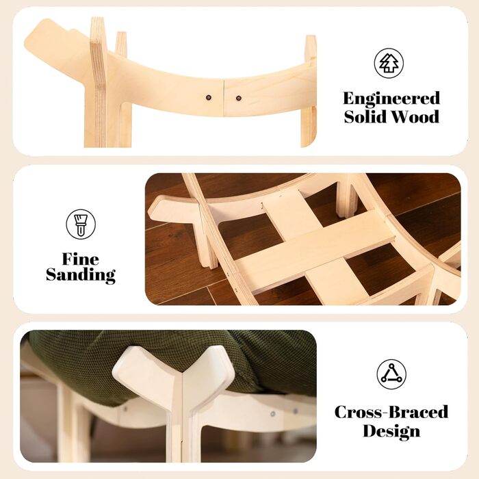 Кішка лежанка CheerPals, квіткова форма, 55x55 см, велике софа для котів, стильний лежак з м'яким пружним подушками, меблі для котів для сну, білий (зелений)