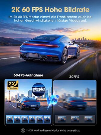Автомобільний відеореєстратор DDPAI Z60 Master 4K+2K, передня та задня камери, Sony STARVIS2 IMX678, Dual HDR, 5G WiFi6, GPS, 3