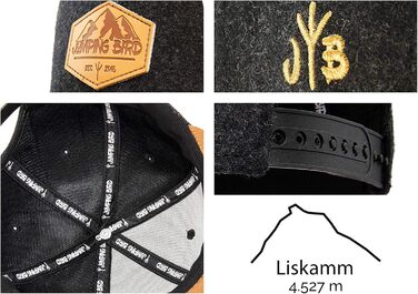 Кепка бейсболка Jumping Bird • Унісекс • Знімний козирок • Фетр • Антрацит