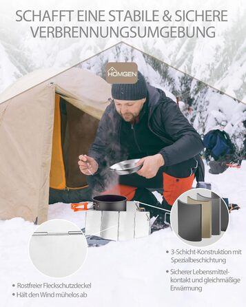 Набір кухонного посуду для кемпінгу HOMGEN: каструлі та сковорідки з алюмінію, легкий, для 2-3 осіб, з сумкою, для кемпінгу, пікніків, походів