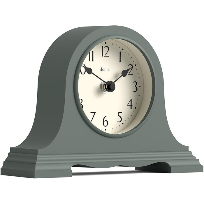 JONES CLOCKS® Speakeasy Desk Clock | Classic Napoleon Hat Design | | Contemporary classic style for desk, table, shelf or bedside table (Green)