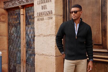 Кардиган чоловічий PJ PAUL JONES з блискавкою та стійким коміром, колір: темно-синій, розмір M