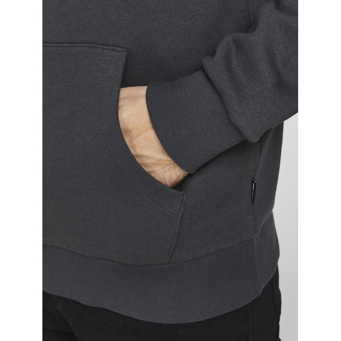 Чоловічий худі з капюшоном JACK & JONES з логотипом, колір Asphalt, розмір M