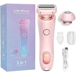 Електричний тример для бікіні з LED-дисплеєм для жінок (рожевий) - SkinGlow Pro, Beautibloom, Glide Pro